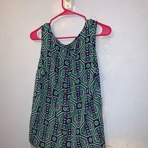 Macbeth Collection Navy blue & Green Tank Top